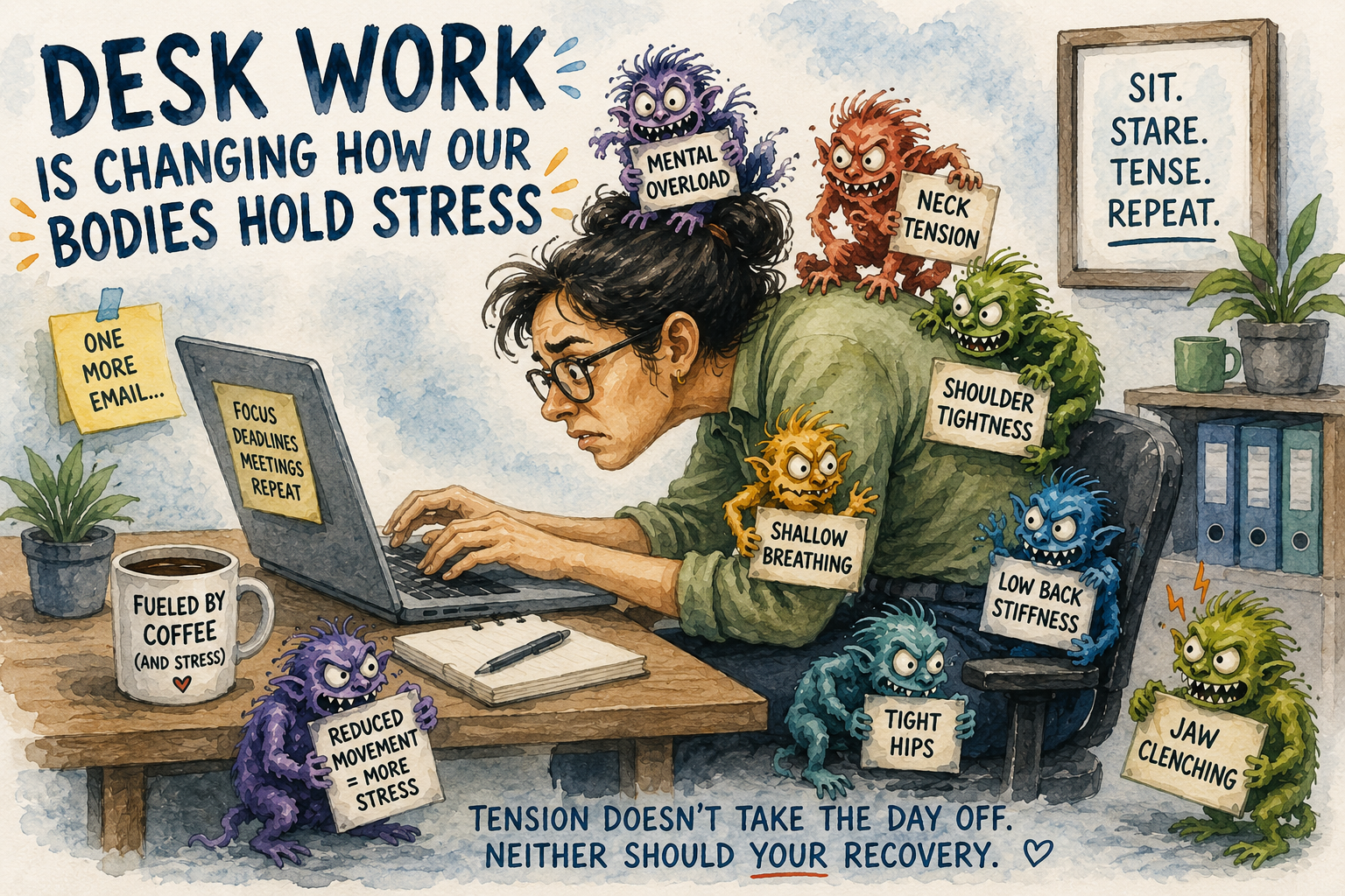 Desk work stress and recovery guide